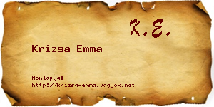 Krizsa Emma névjegykártya