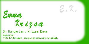 emma krizsa business card